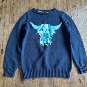 2/20$ Mountain Warehouse kids Navy Blue Sweater with Highland Cow size 9-10